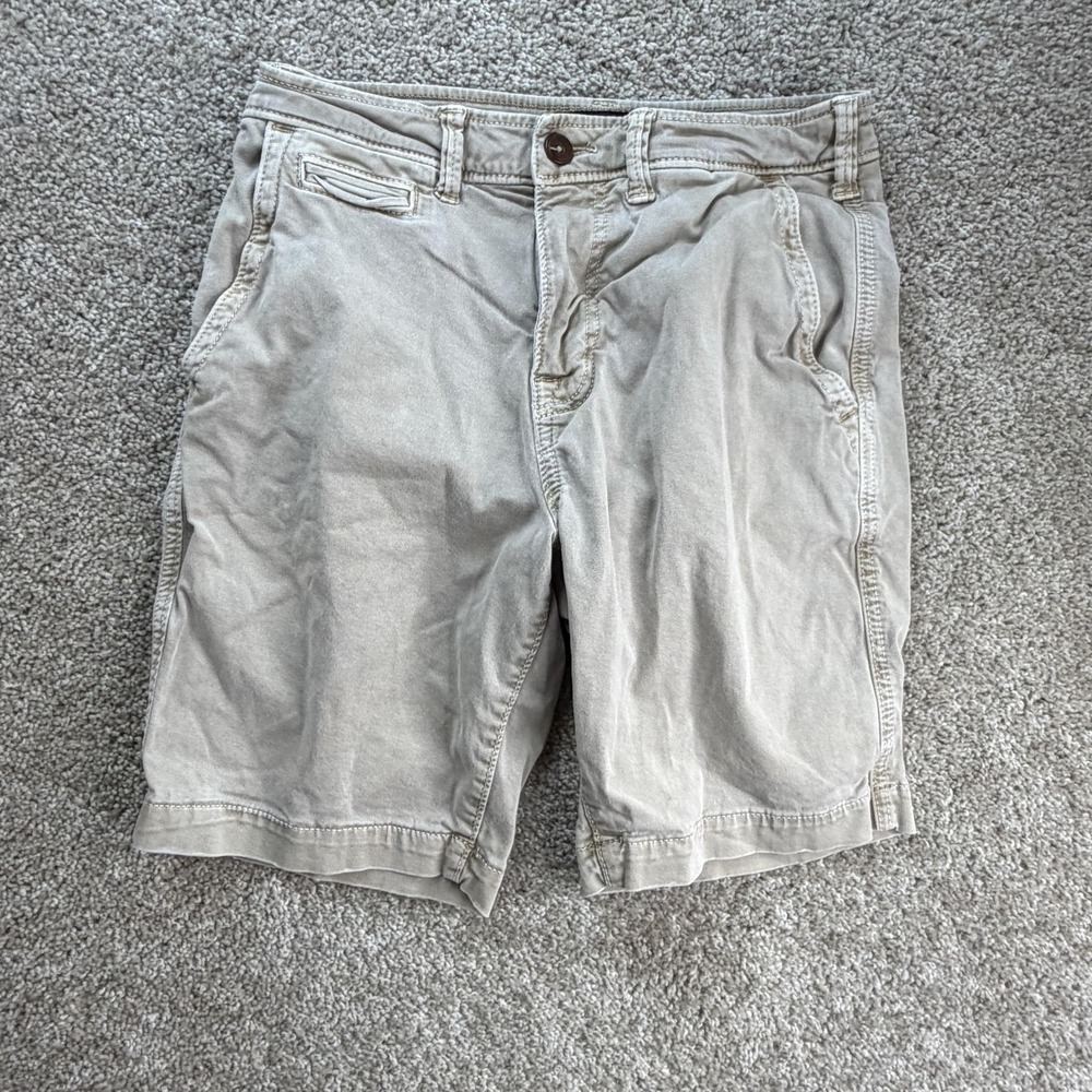 American Eagle Outfitters Chino Shorts Mens 28 Beige Extreme Flex Casual Summer